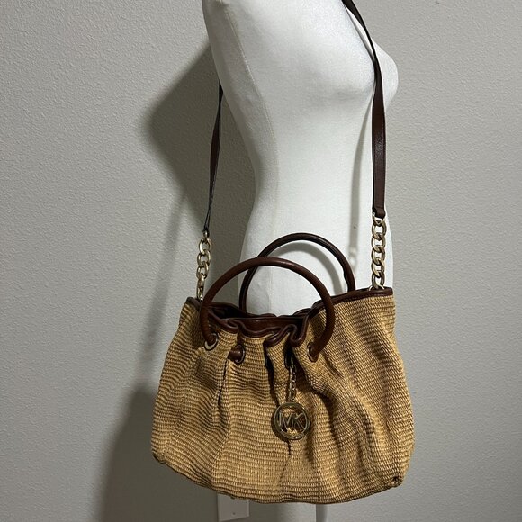 Michael by Michael Kors Natural Straw Satchel Bag - Picture 6 of 6